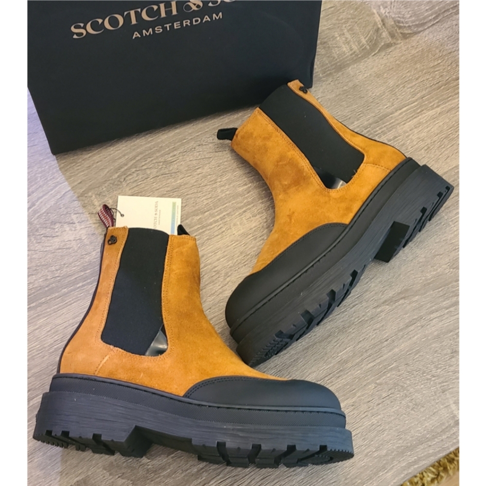 🆕️ Scotch & Soda Aubri Chelsea Leather & Suede Ankle Boots Size 9 Streetwear - Picture 3 of 14
